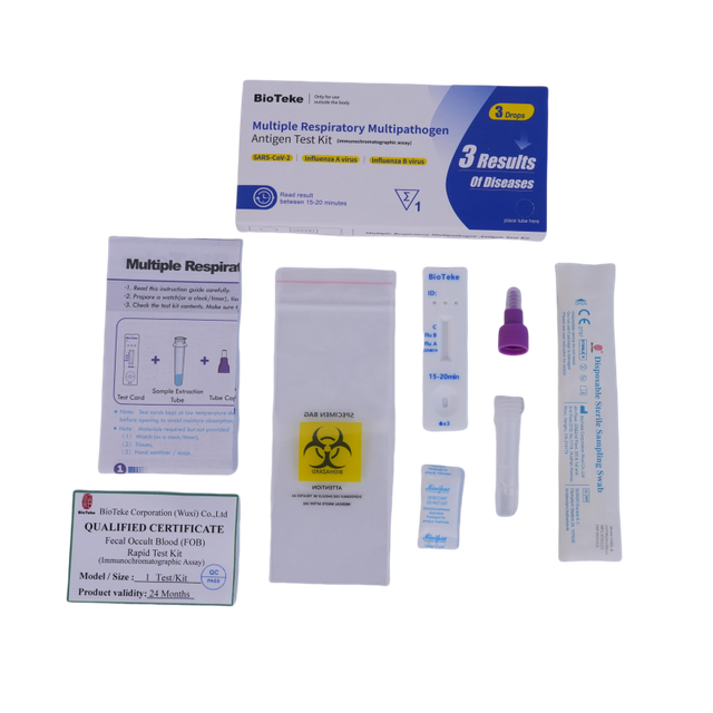 Bioteke 3 في 1 مجموعة اختبار سريع لمستضد كوفيد-19 A+B