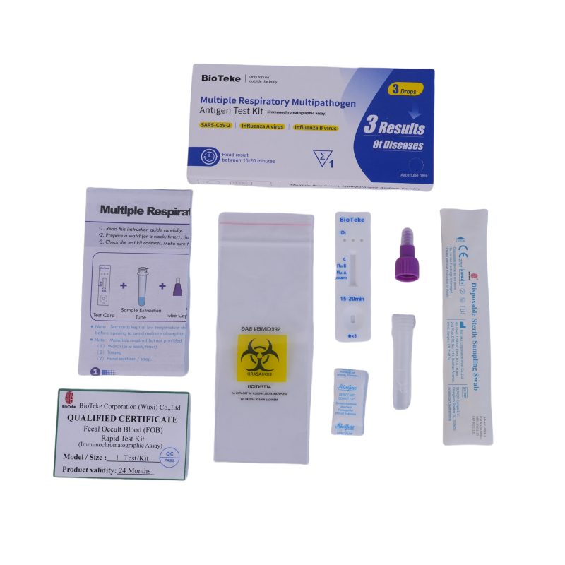Bioteke 3 في 1 مجموعة اختبار سريع لمستضد كوفيد-19 A+B