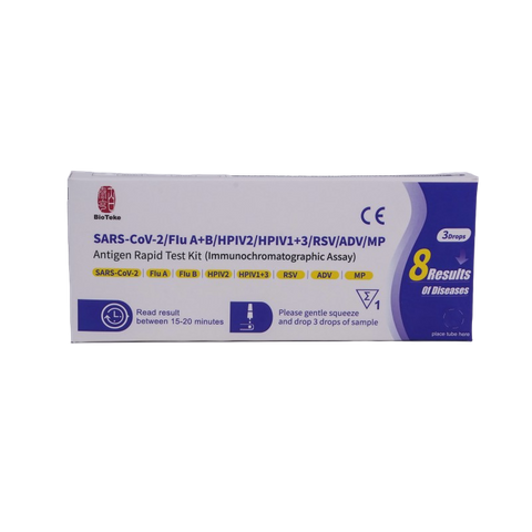 8 في 1 SARS-CoV-2/Flu A+B/HPIV2/HPIV1+3/RSV/ADV/MP مجموعة اختبار المستضد السريع